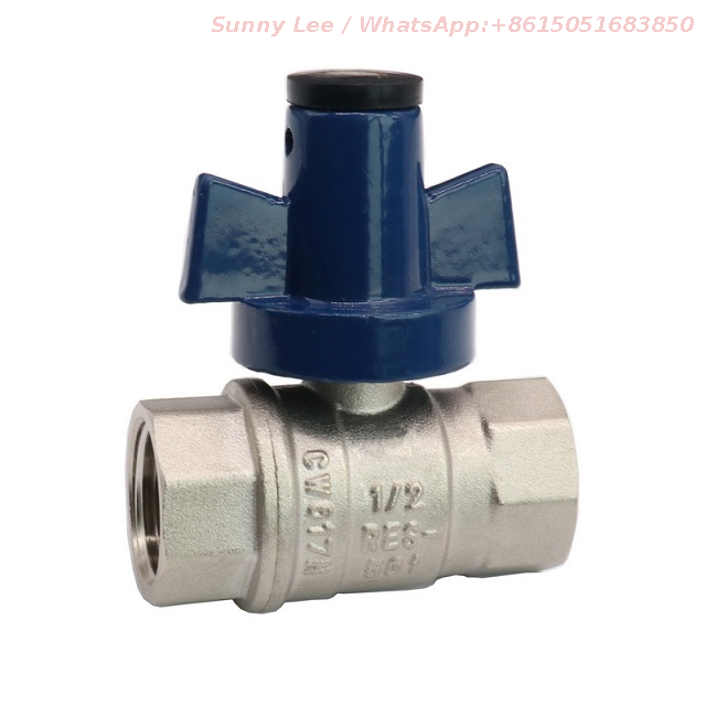 Brass Ball Valve With Full Bore Female/Female Aluminium Security Handle